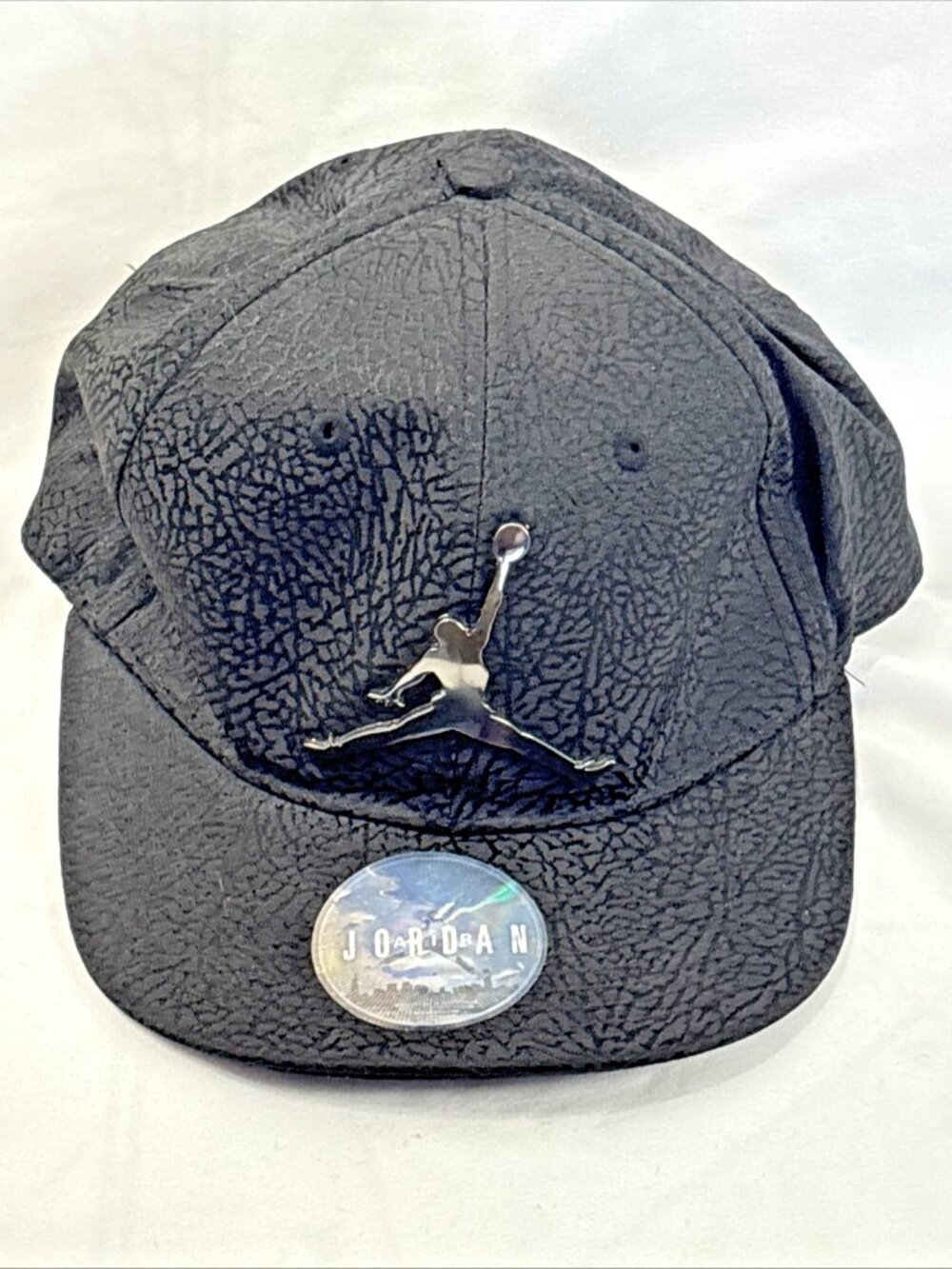 New Nike Air Jordan Hat Youth Black Elephant Print Jumpman Snapback Flatbrim Cap